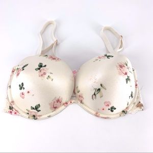 Victoria Secret cream floral padded bra 34DD